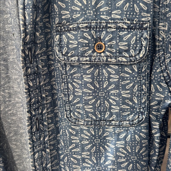 Express Men's Sun-Floral Patterned Denim Shirt-jacket - Picture 5 of 9